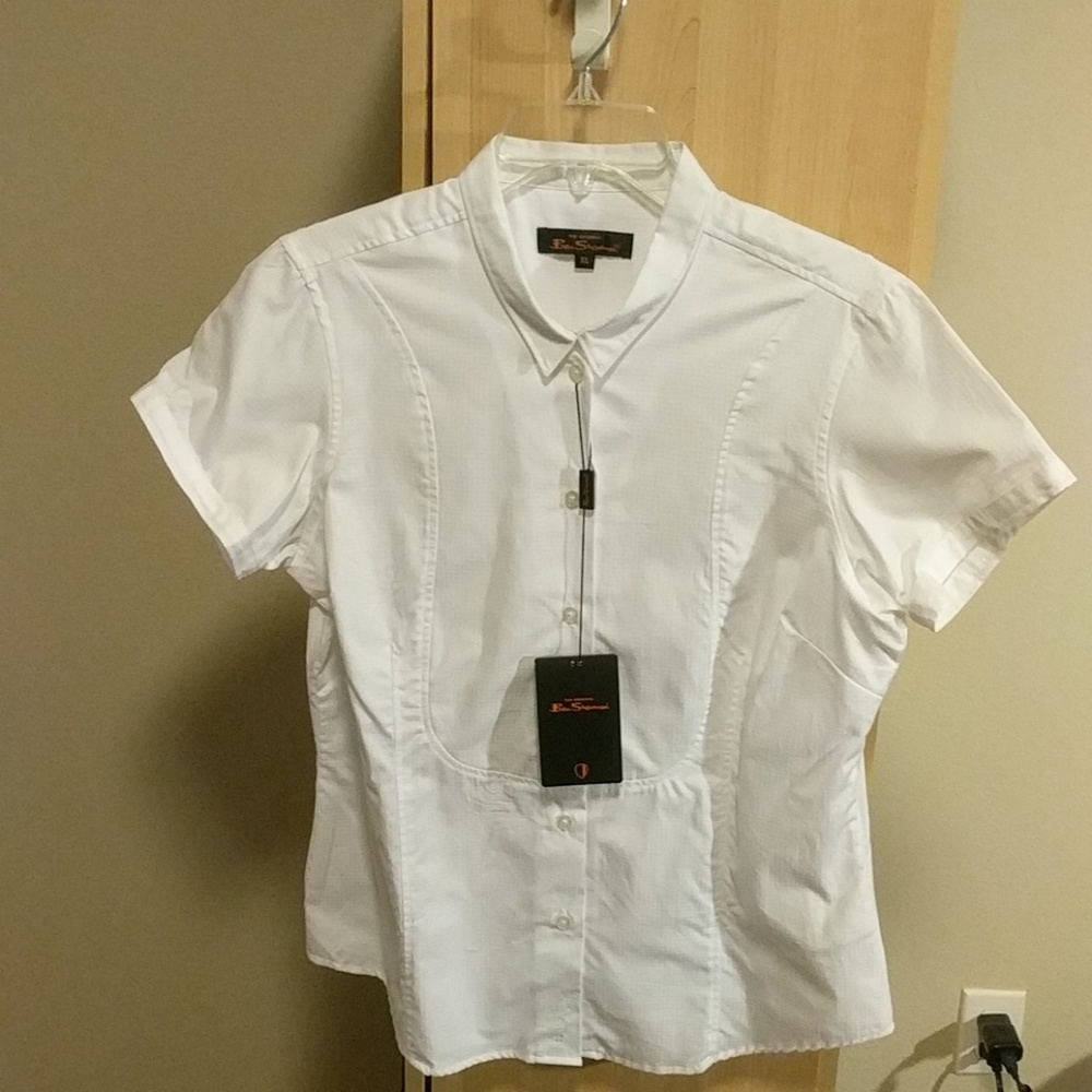New Ben Sherman Women's XL White Button Down Shirt